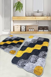 Mijölnir Juego de alfombrillas de baño Circle - Amarillo